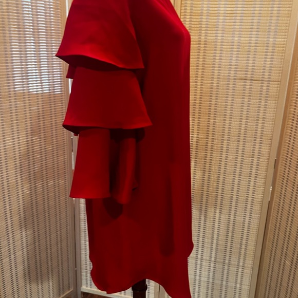 Nanette Lapore red dress with tier sleeves size 10 - Picture 4 of 7